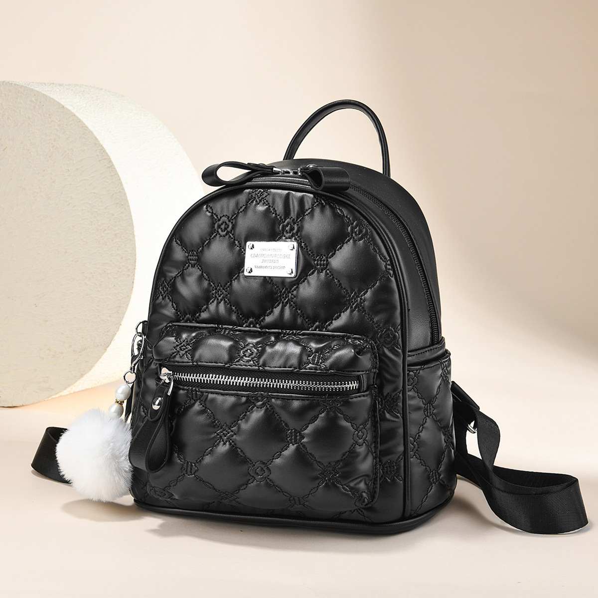 2026 nueva alta sensación de diamante mochila mochila de estilo suave mujer mochila de bordado de gran capacidad mochila de viaje al por mayor