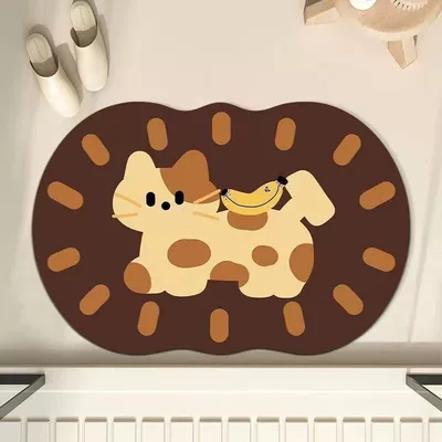 Entrance Entrance Stain-Resistant Door Mat | Avtomobil döşəmə paspasları - coffee-kitten-4060cm-diatom-mud-small-size