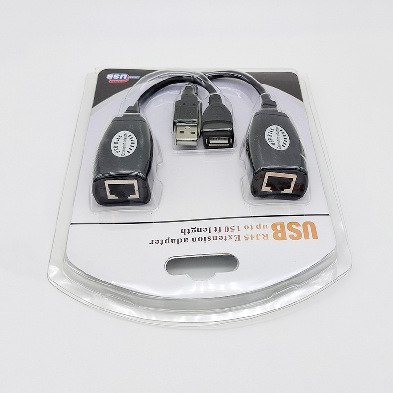 跨境 USB延长器50米usb延长信号放大器 usb2.0转RJ45网络延长器