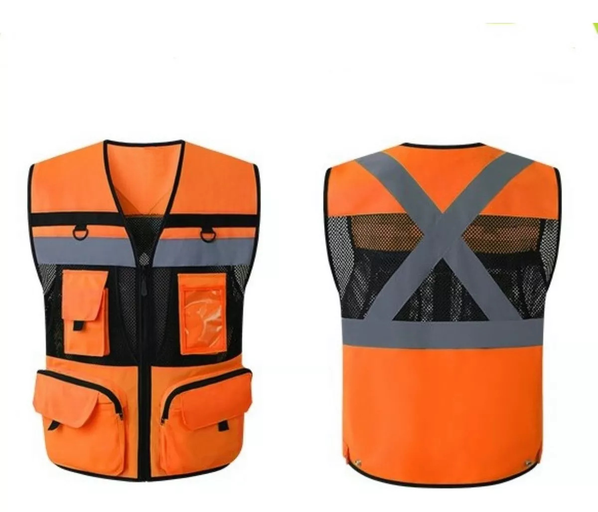 chaleco reflectante multifuncional chaleco transpirable de tráfico construcción de patrulla de seguridad de servicio chaleco reflectante multibolsillo ropa de seguridad