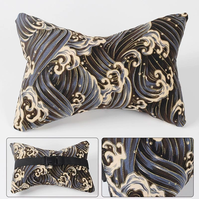 Headrest headrest bone headrest RV seat - wave-black-japanese-style-bronzing-cloth-headrest-28cm18cm12cm