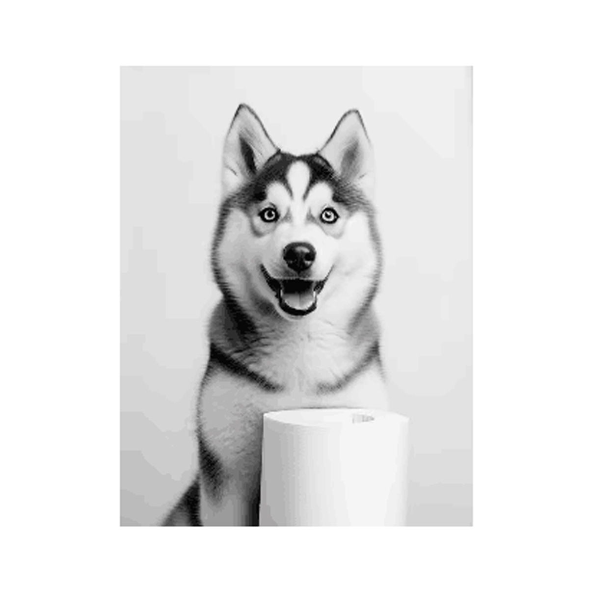 Negro y blanco adorables animales con papel higiénico póster búho perro lienzo pintura de pared arte baño sala de estar decoración del hogar