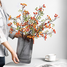 跨境发财果仿真花秋实果客厅插花拍摄道具假花植物果实家居摆件