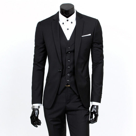 Spring and Autumn youth slim-fit suit suit men's suit men's suit three-piece wedding dress bridesmaid team wear
