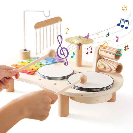Baby Early Education Educational Multifunctional Music Table Toy Portable Children's Hand-Eye Coordination Knocking Music Table Toy