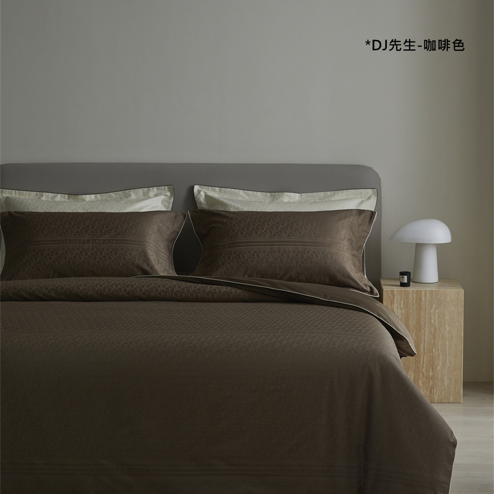 Super suave Clase A ~ 80s Aksu de fibra larga de algodón jacquard de cuatro piezas conjunto de alta calidad de algodón puro sábana apta para la piel sábana ajustable