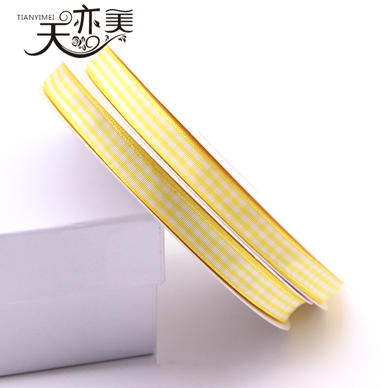 Tianyi Mei 1cm cinta a cuadros al por mayor cinta escocesa 50 yardas/rollo embalaje de regalo cinta de color completo