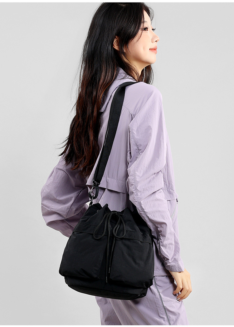 Saint Hilal Drawstring Bucket Bag, Lightweight Versatile Crossbody_voghion.com