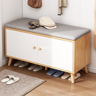 Shoe-Changing Bench for Home Entrance, Sofa Bench with Storage, New Style Entryway Shoe Cabinet, Large Capacity Simple Shoe Rack
