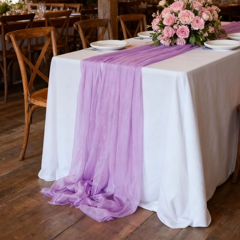 テーブルの旗のカーテンのカーテンの美人の糸のバリの紗の結婚式の誕生日のパーティーの活動は食卓の縮みの布の雪のテーブルクロスを飾ります。|undefined