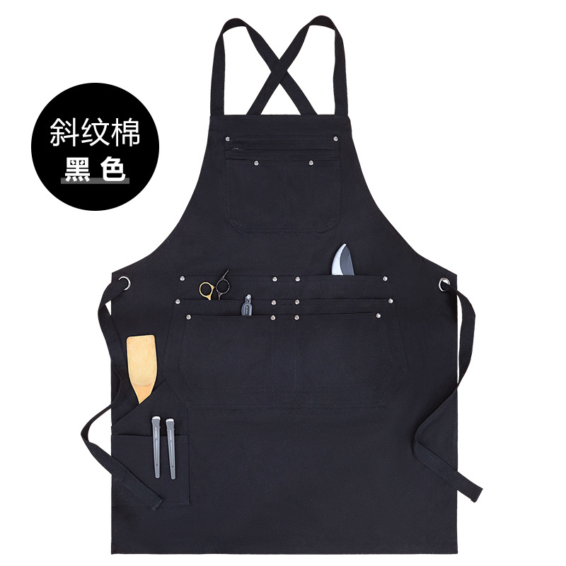 Amazon Twill Algodon Logo Personalizado Multi-bolsillo Herramientas de jardinería Tattoo Barista Trajes de trabajo delantal