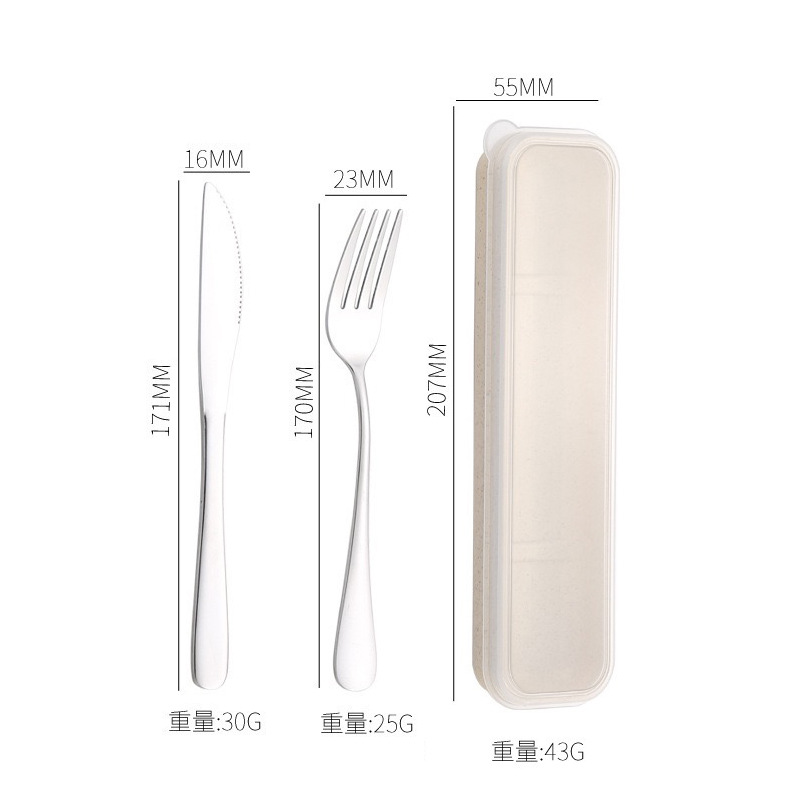 Cuchillo y tenedor de cubierta de acero inoxidable transfronterizo cuchillo y tenedor de tres piezas hotel cuchillo y tenedor de filete de comida occidental conjunto portátil regalos
