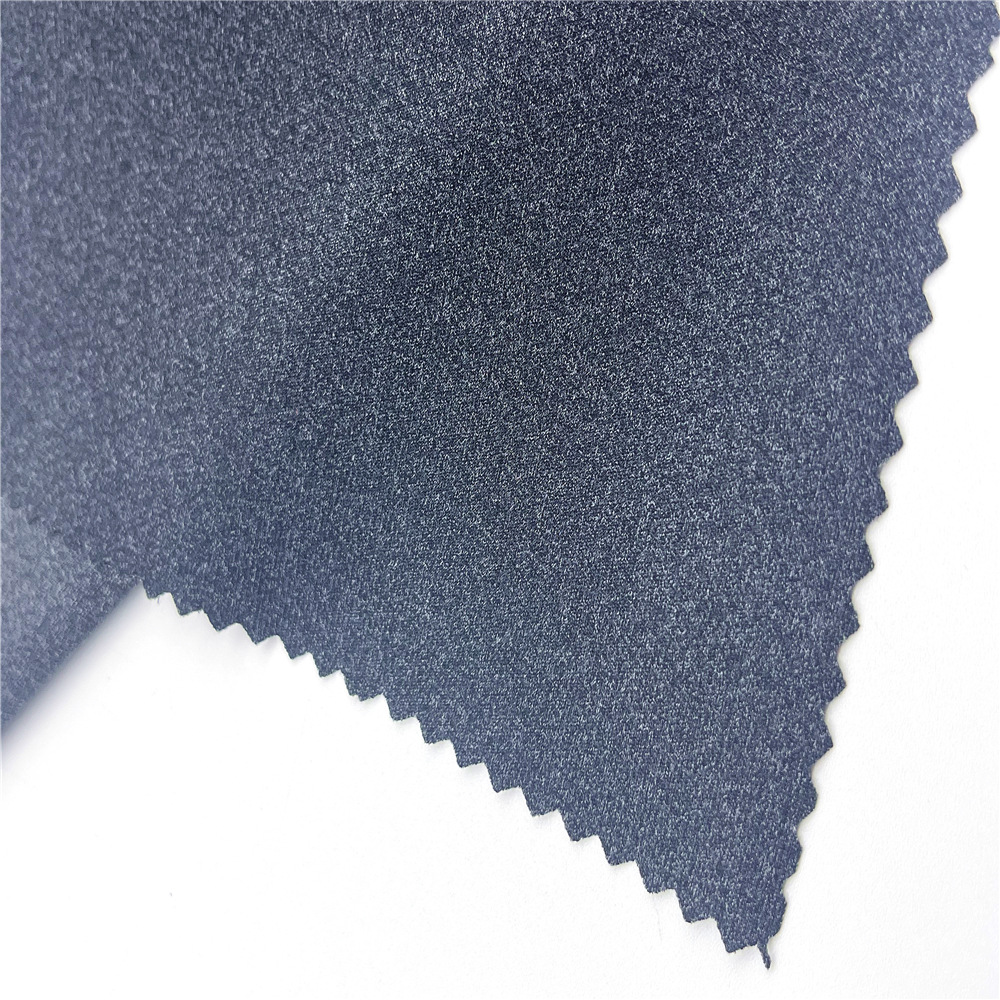 销售锦涤混纺经段布 弹力经编布 麻灰针织布