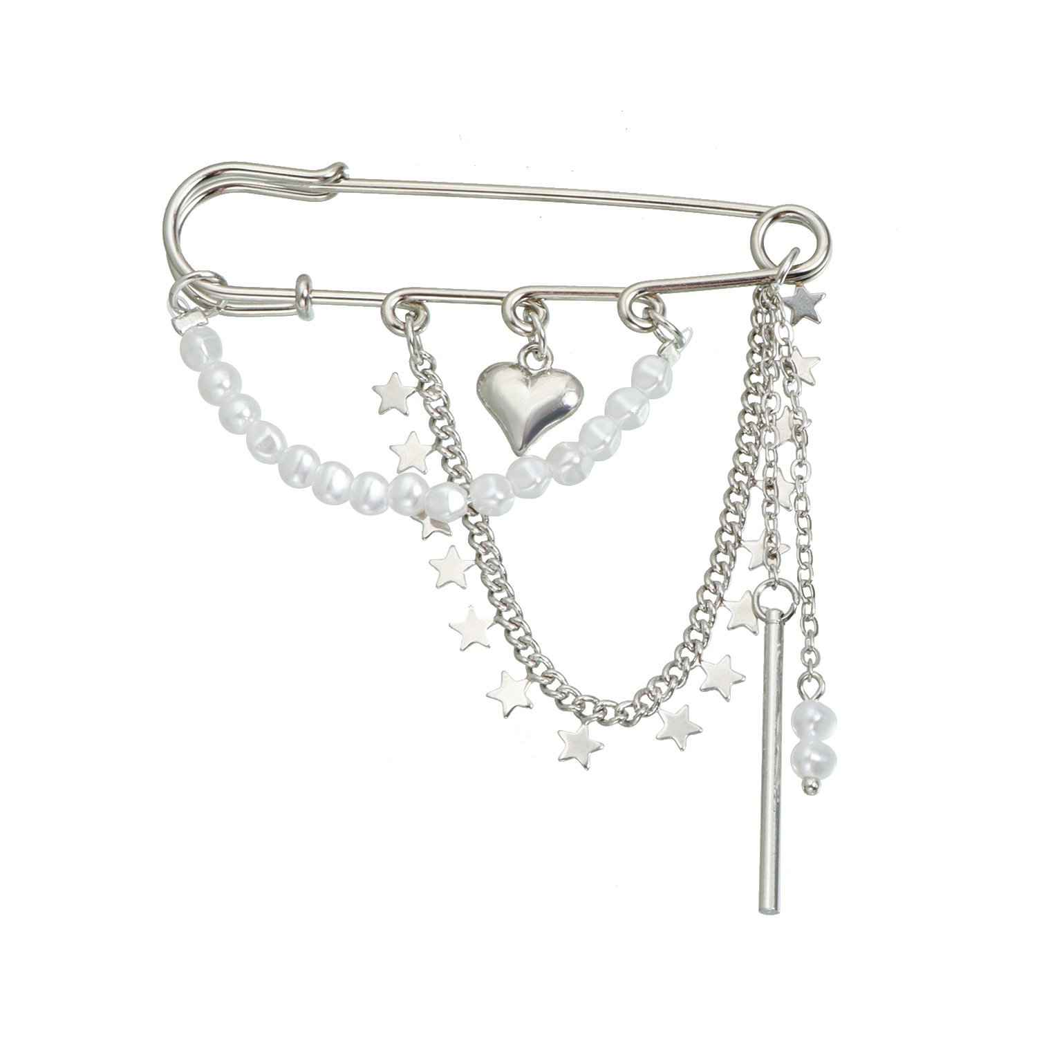 Herz Und Mond Brosche Mit Quasten Für Damen Modeschmuck_voghion.com