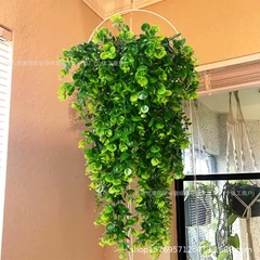 跨境人造藤条尤加利壁挂仿真绿植假悬挂植物藤蔓家居户外装饰花