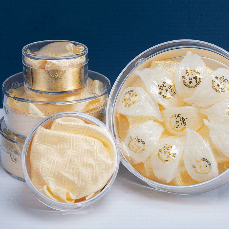 Venta al por mayor bloqueo Nido de Pájaro caja interior acrílico caja redonda 50g 100g transparente Cordyceps tónico caja de plástico universal