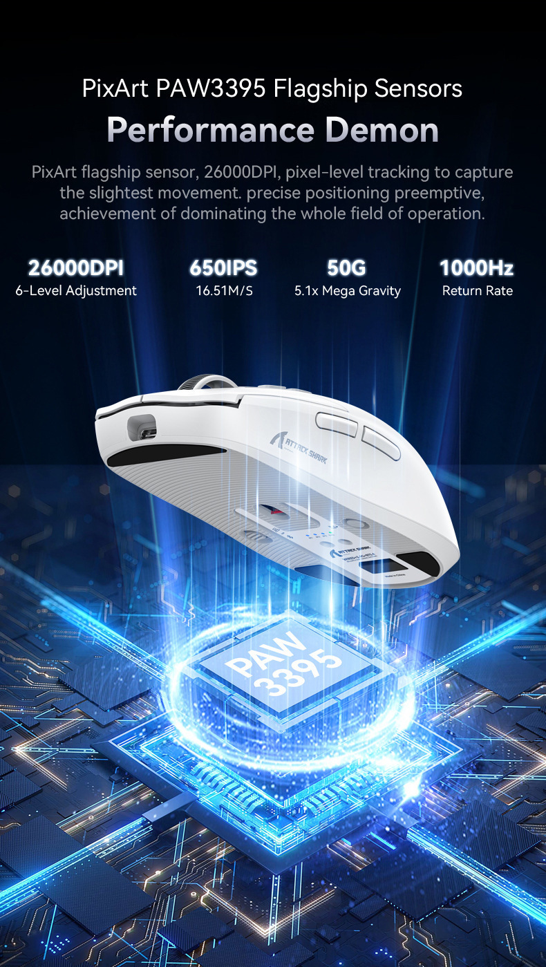 Attack Shark X6 Lightweight Wireless Gaming Mouse With Rgb Base_voghion.com