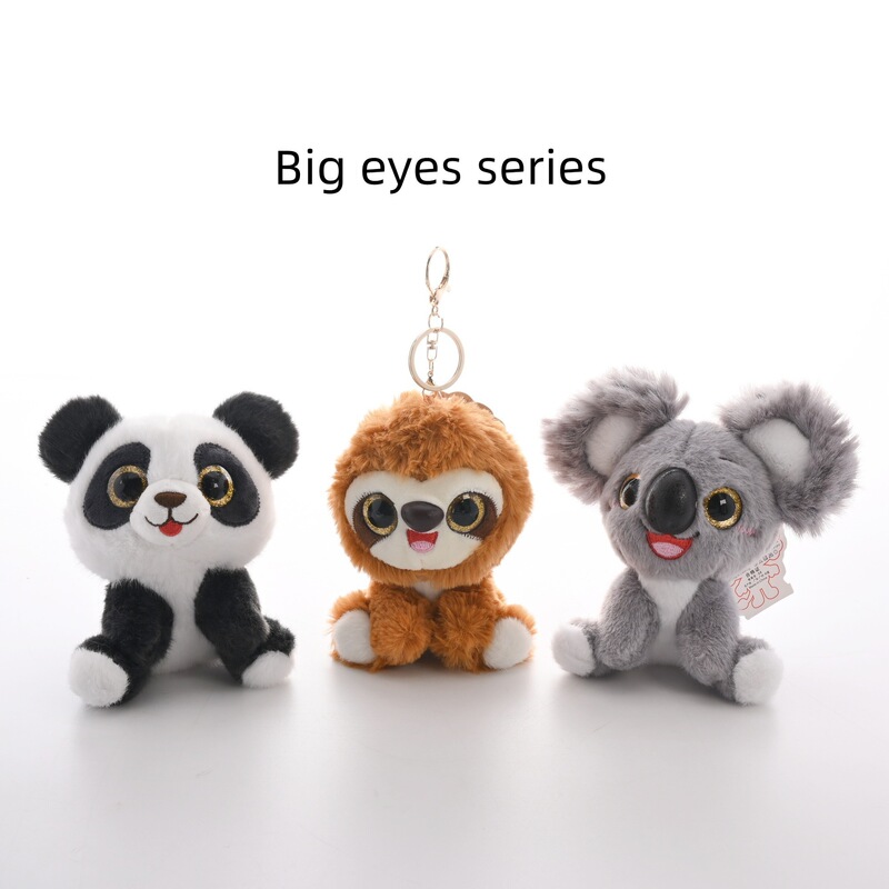 【New Product】Cute Big-Eyed Panda Plush Doll Pendant Koala Keychain Sloth Toy Ornament