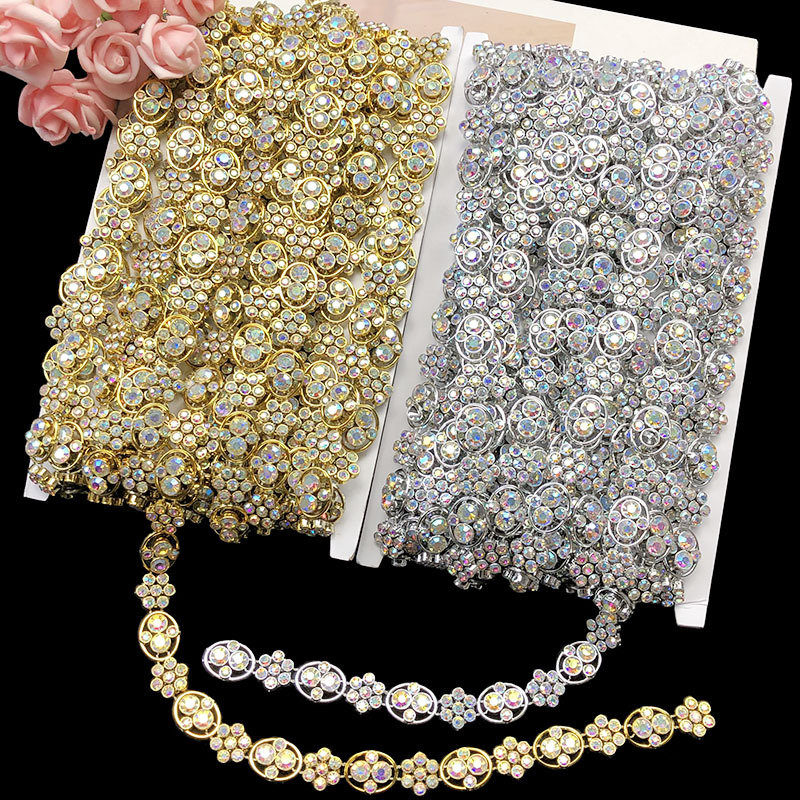 现货新款亮钻加密水钻钻链花边 DIY苗族布依族服饰饰品配件辅助料