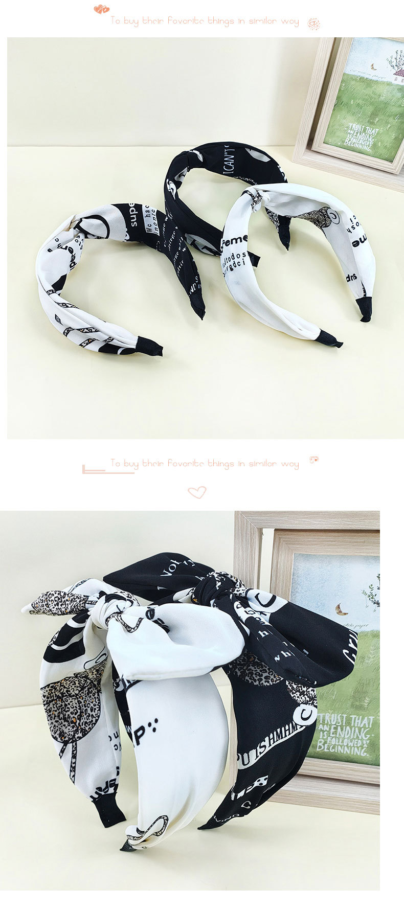 New Wide Side Knotted Non-slip Korean Bow Headband Retro Headband display picture 4