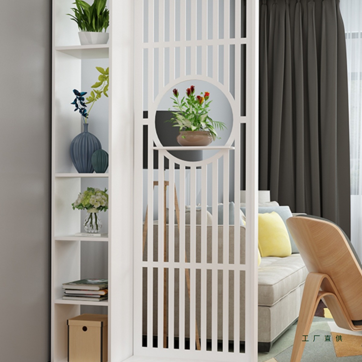 New Chinese Style Screen Partition Shelf Living Room Decorative Wall Simple Modern Office Entrance Entrance Cabinet