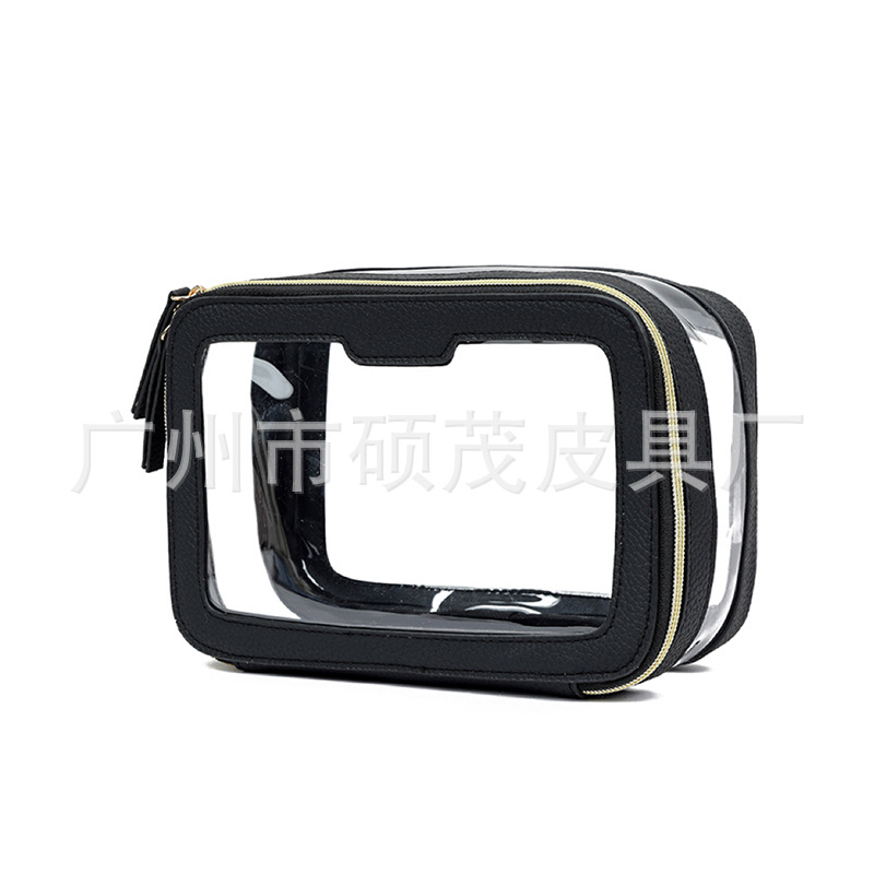 2024 nueva bolsa de cosméticos transparente TPU de alto valor bolsa de almacenamiento cuadrada de gran capacidad bolsa de lavado de viaje multifuncional