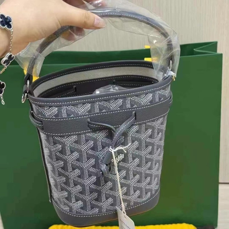 新款 GOYARD戈雅Petit Flot迷你水桶包 经典印花小牛皮单肩手提包|undefined