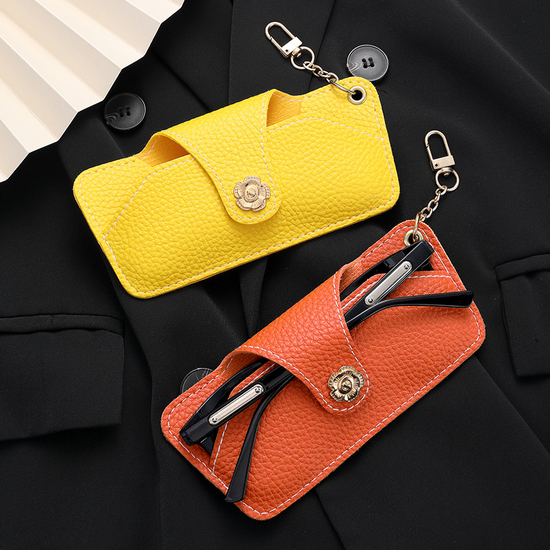 Bolsa de gafas al por mayor de fábrica, bolsa de almacenamiento de gafas de sol, bolsa de gafas de miopía, bolsa de gafas de sol portátiles de cuero pu, bolsa colgante, funda de gafas