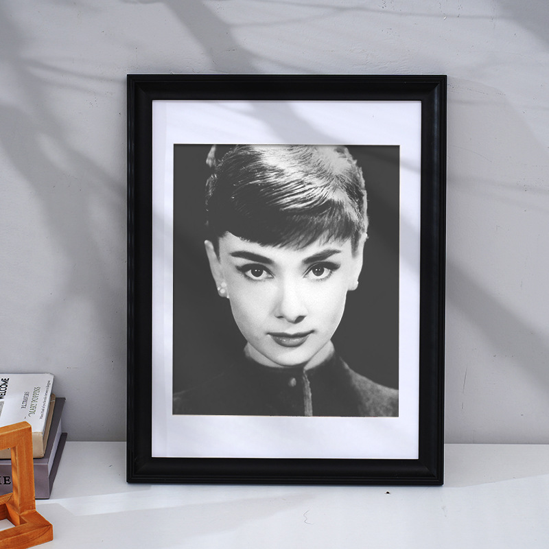 검은색 유골 사진 원목 액자 16inch 벽걸이 액자 12inch 탁상용 액자 A4 노인 유골 사진 탁상용 액자