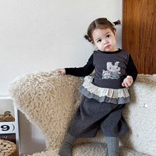 蔗梨童装女童长袖t恤秋装2025新款儿童打底衫洋气女宝宝早秋上衣