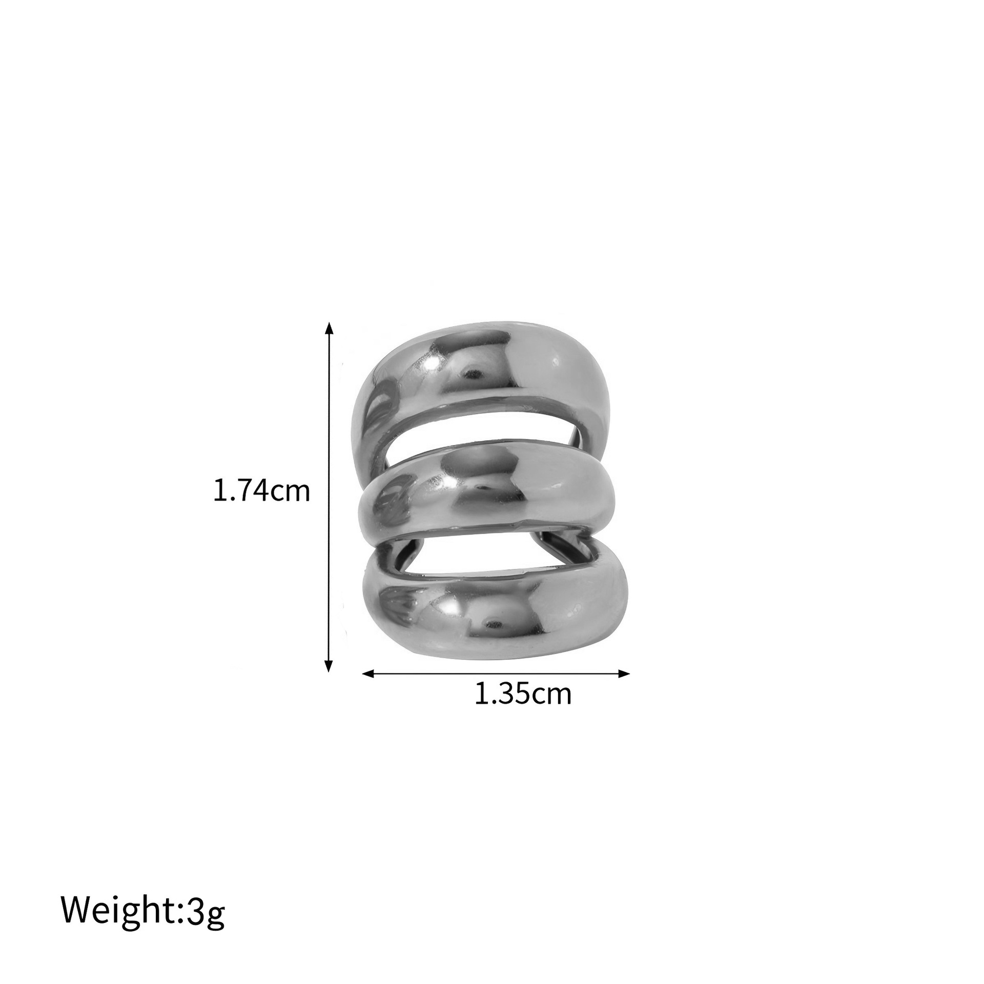 Transfronterizos nuevos ins viento red de titanio rojo abrazadera de orejas de acero sin agujeros de orejas de alta calidad de 18K oro abrazadera de orejas de acero inoxidable