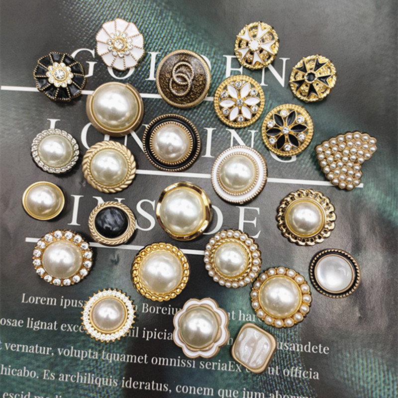 Metal Pearl Buttons, Button Accessories, Tops, Women's Round Cardigans, Sweaters, Dresses, Coats, Versatile Decoration Metal Pearl Buttons, Button Accessories, Tops, Women's Round Cardigans, Sweaters, Dresses, Coats, Versatile Decoration