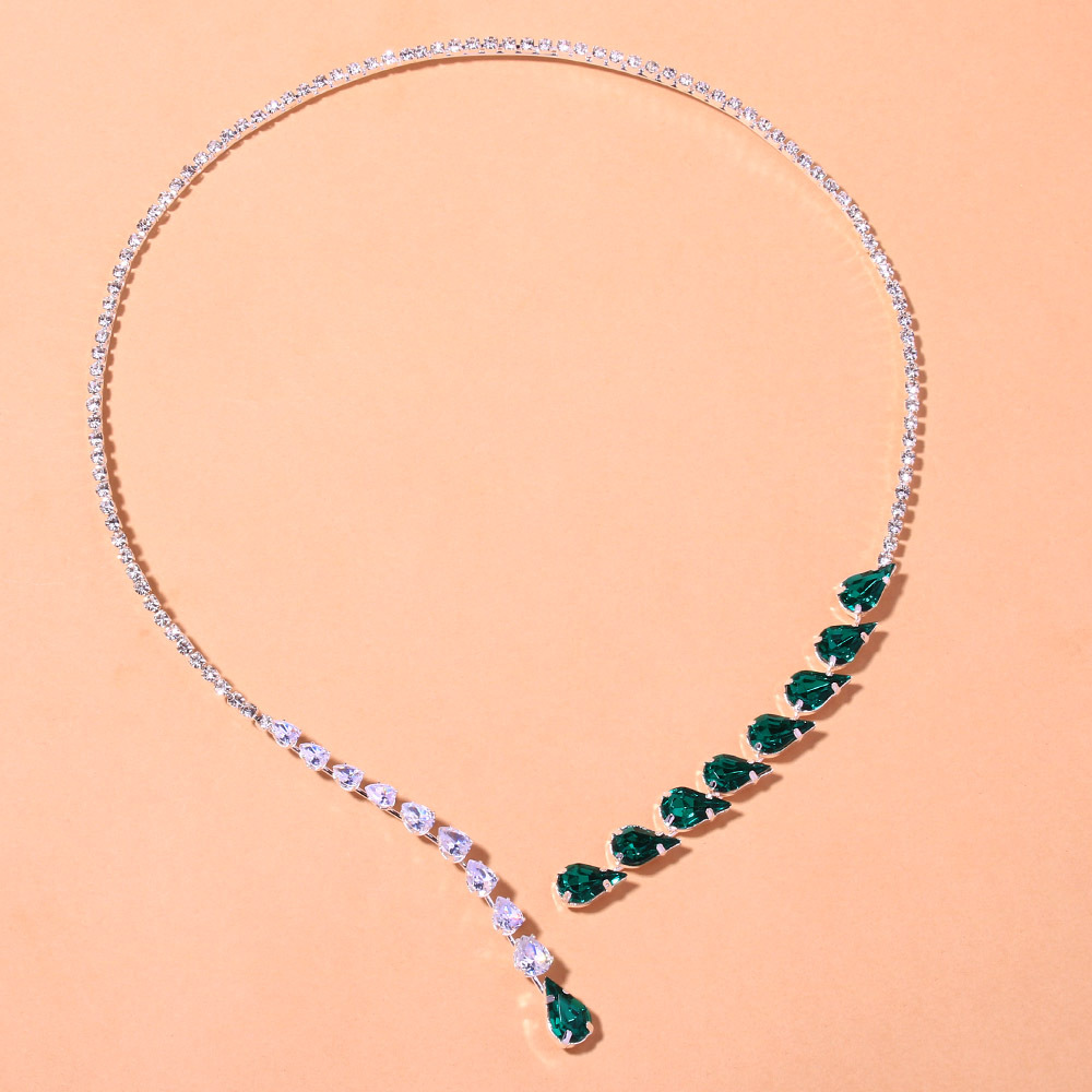 Wedding Occasion Retro Bridal Water Droplets Alloy Plating Inlay Rhinestones Zircon Women's Necklace