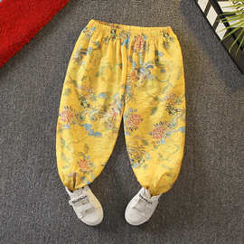 夏季男童防蚊裤儿童冰丝空调裤男女童薄款休闲裤中小童舒适裤子潮