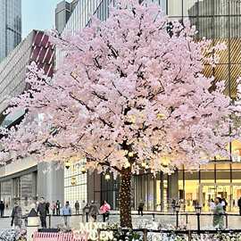 厂家仿真樱花树 大型婚庆假花树室内外装饰假桃花造景假树许愿树