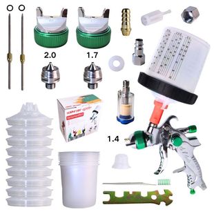 Cross-Border 2008 Pneumatic Spray Gun Car Sheet Metal High Atomization Spray Gun Upper Pot Topcoat Gun 1.4/1.7/2.0mm