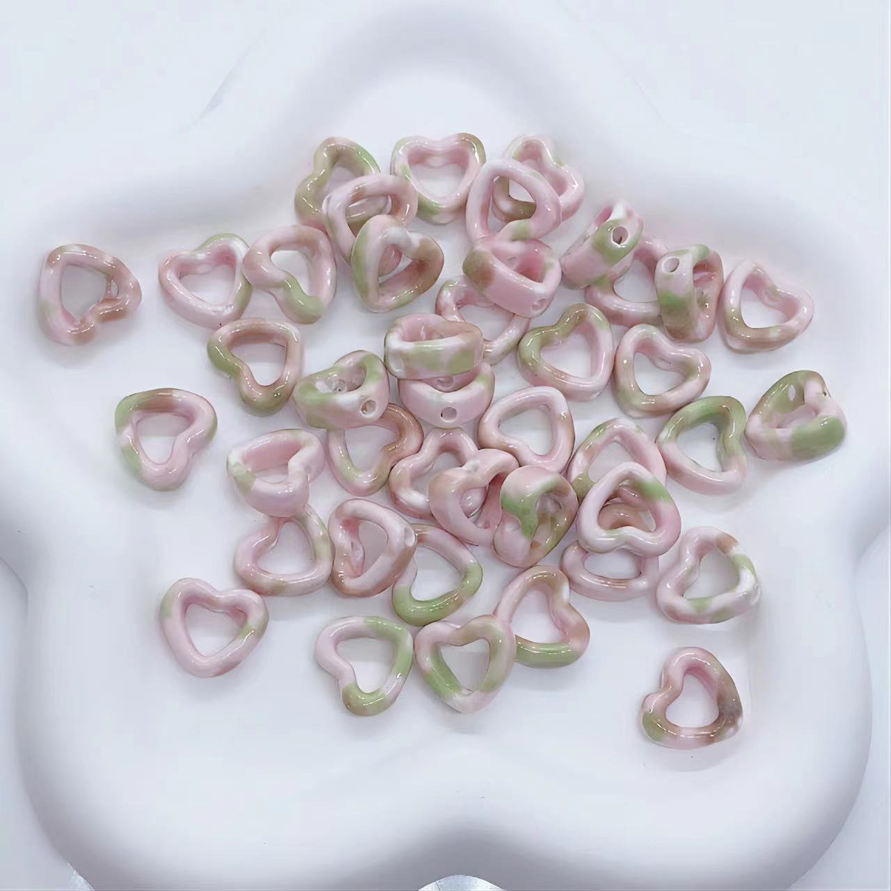 13g Weight Pendant Jewelry Making Type DIY Jewelry Accessories Classification 10 PCS/Package Quantity ceramics Material Heart Shape Pattern Simple Style Style 10 PCS/Package Ceramics Heart Shape DIY Jewelry Accessories Pendant 3