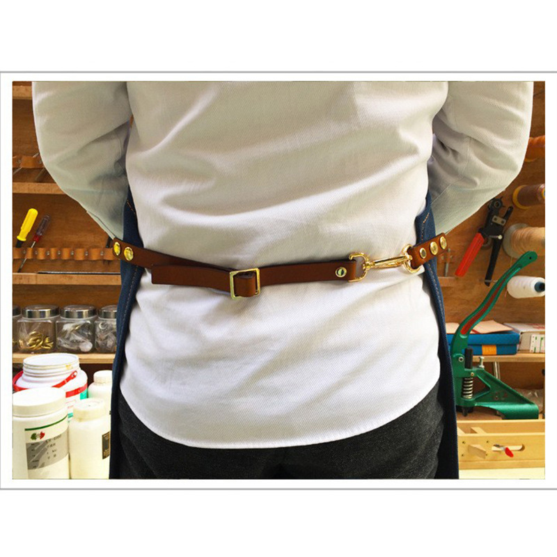 Estilo coreano de los hombres y las mujeres de moda Denim delantal personalizado tienda de café al por mayor engrosada ropa de trabajo personalizado logotipo delantal impresión