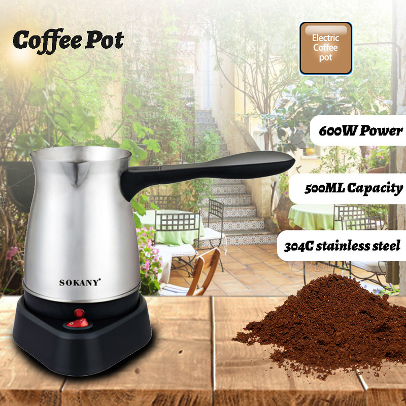 Cross-border European gauge electric coffee pot 500 ml coffee tea stainless steel teapot 600W Cross-border European gauge electric coffee pot 500 ml coffee tea stainless steel teapot 600W