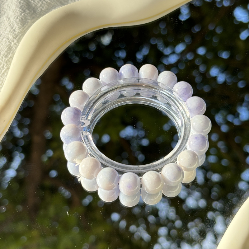 S045-프레시 퍼플-옥 깨진 모조 세라믹 팔찌#SZ 320