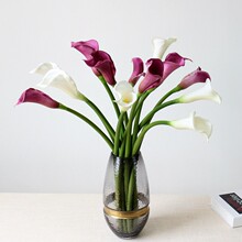PU马蹄莲仿真花大枝白色马蹄莲婚庆软装家居装饰假花批发外贸假花