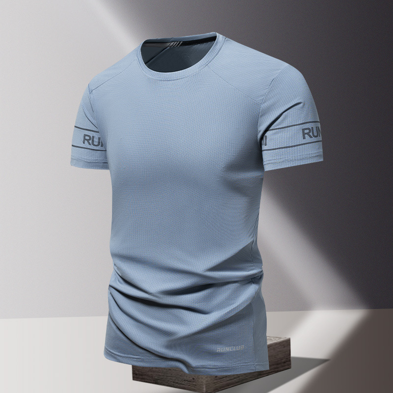 Sports quick dry breathable thin elastic summer silk short sleeve…