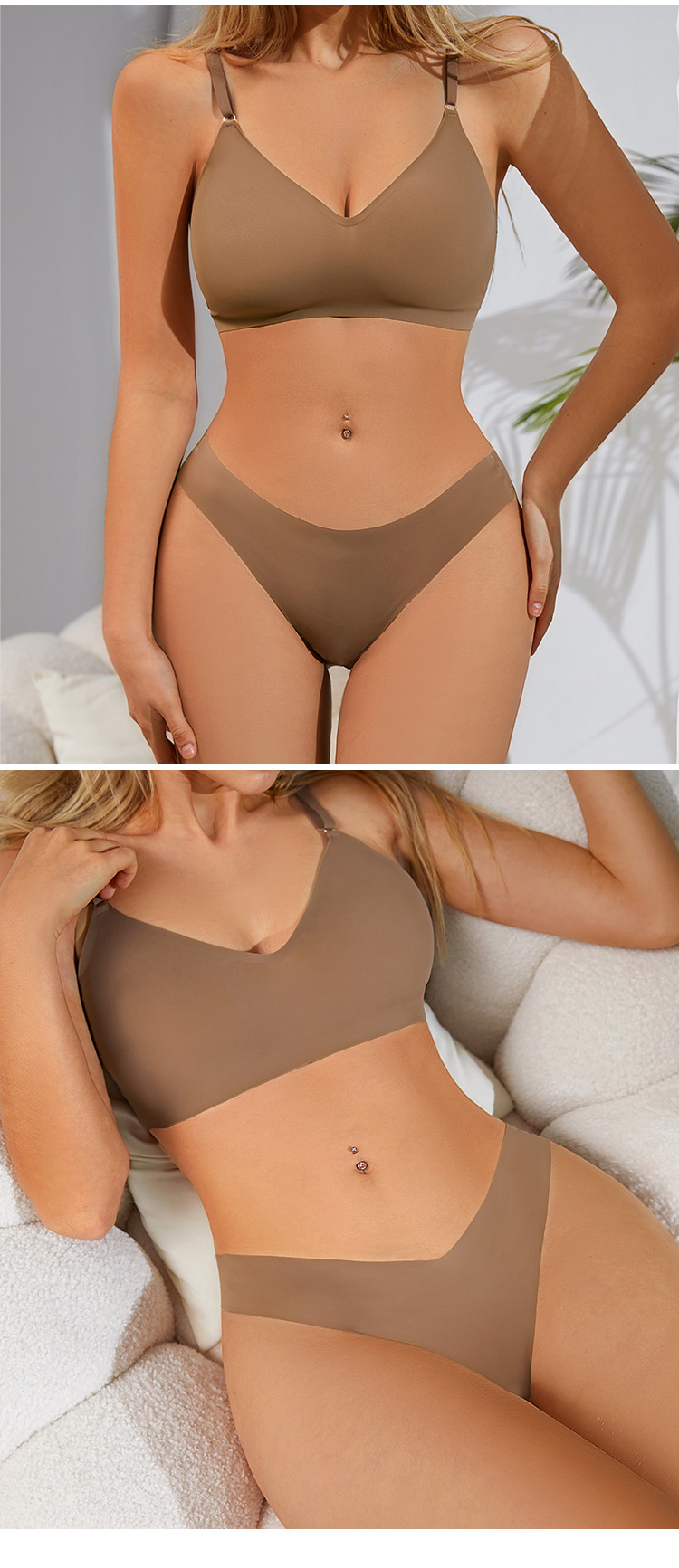 Conjunto de lencería de seda helada 6