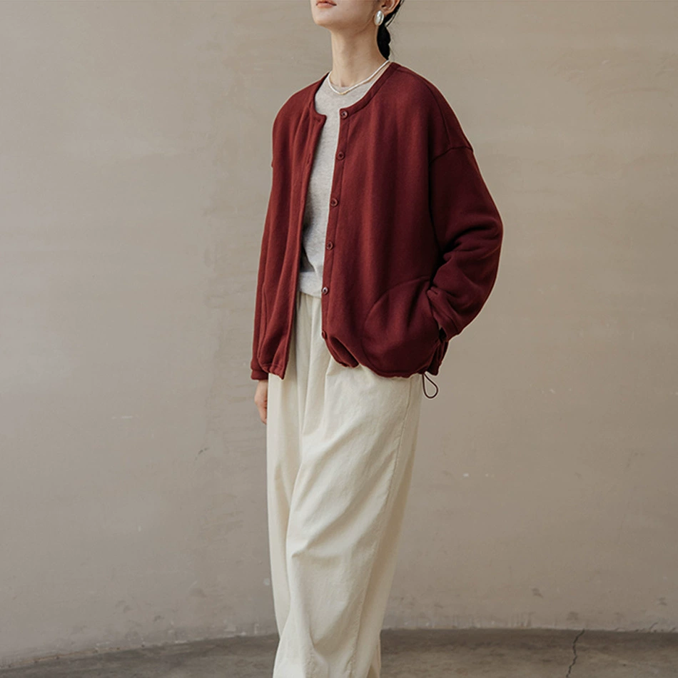 2024 осень и зима новый ретро китайская рубашка женская художественная кожа замша хлопчатобумажная куртка маленькая куртка