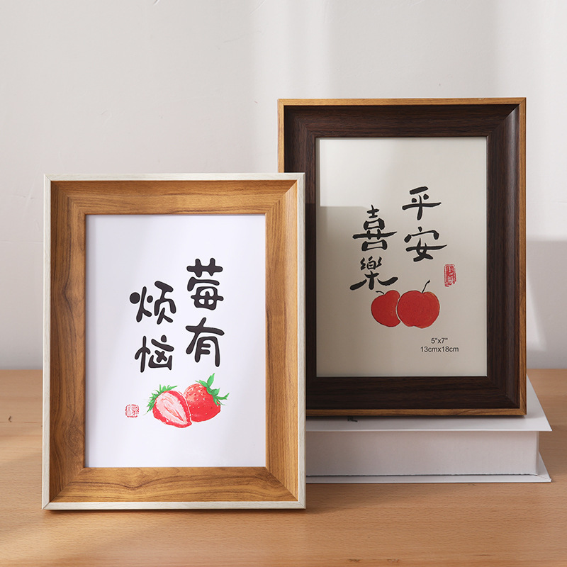 Photo Frame 6inch High-End Photo Frame Stand 8inch 10inch Wooden Picture Frame Wall-Mounted A4 Photo Frame Empty Frame Wholesale