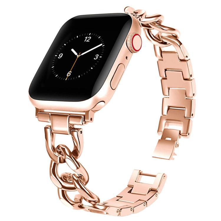 xDfind Small Perfume Silver Metal Bracelet para Apple Watch 38 - 49mm Diseño de cadena trenzada
