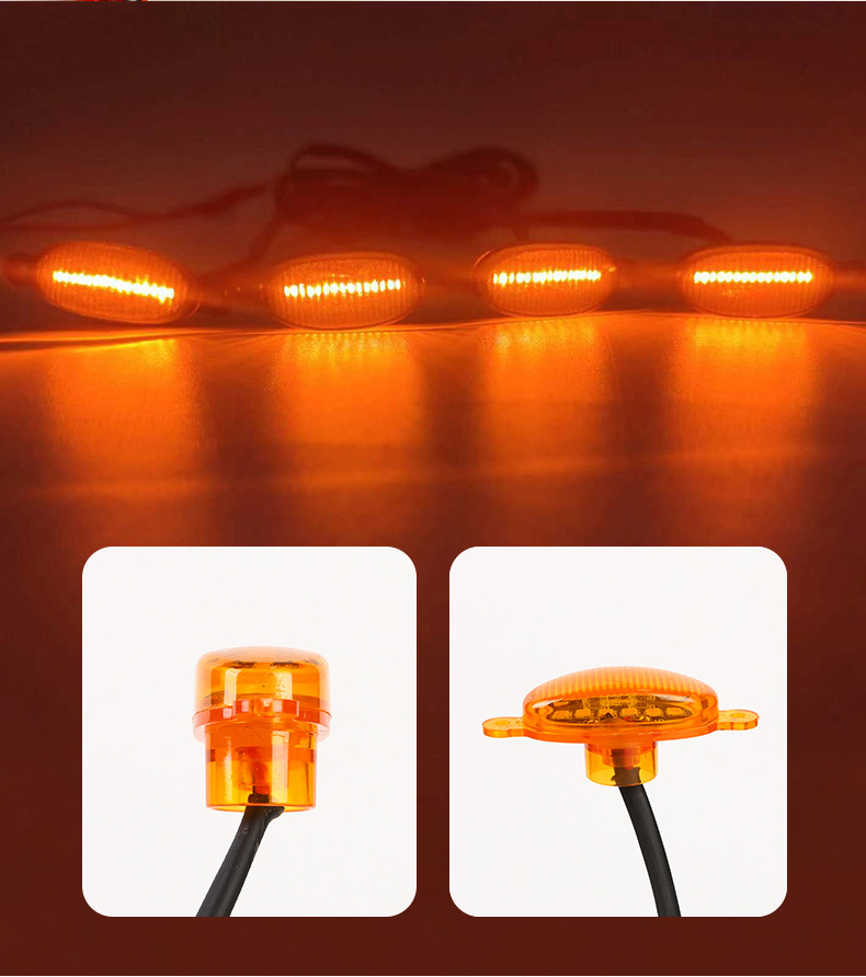 Car net small yellow light 4led12 light universal grille decoration fog light modified pickup truck off-road light