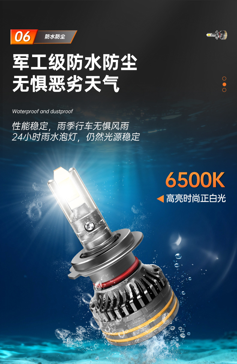 Snowlite Led Car Headlights High-Brightness Spotlight High and Low Beam Lights H4H7H11M9 Series Set of 110 Watts
