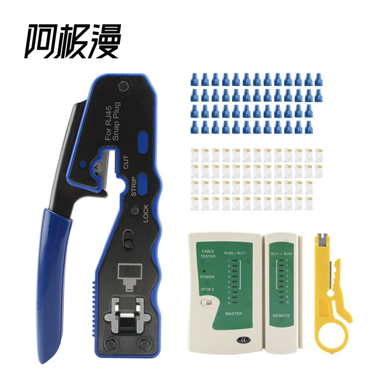 Набор инструментов для сетевого монтажа Ajiman, оптовый набор тестеров для сетевых установок, набор зажимов для кабеля домашней сети