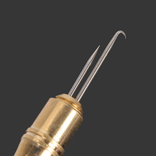 Copper sub-line knotter, curved hook double-needle fishing line knotter, fishing supplies and fishing gear accessories wholesale